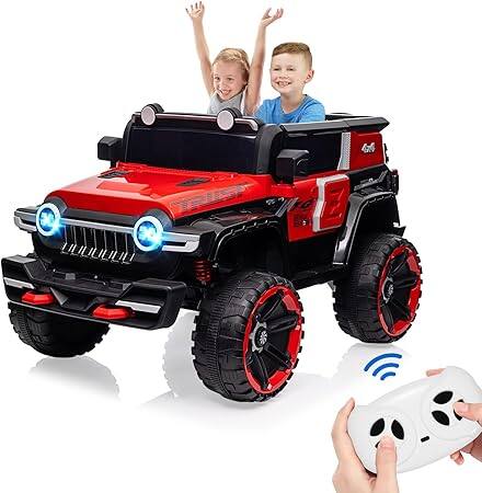 GARVEE - 12V 4WD Kids Ride-On Truck w/ Remote, 2-Seater, 25W Dual Motor, Spring Suspension & Spare Tire - Red price history on PriceWatchPro