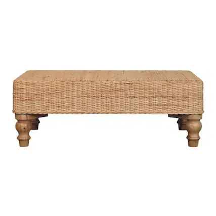 Front. Artisan Furniture - Artisan Furniture Solid Wood Regency Woven Coffee Table - Brown.