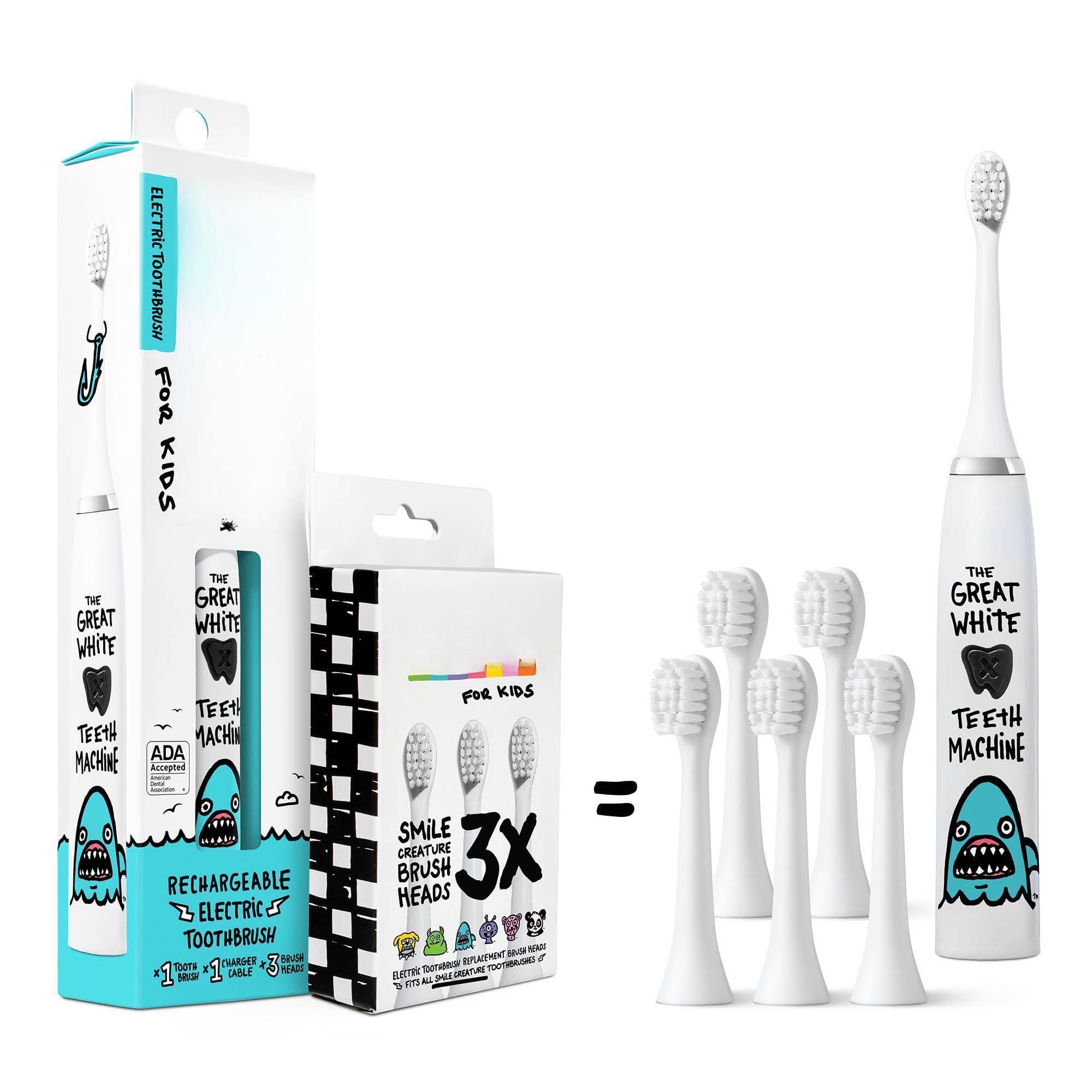 Cozy Serene - Electric Toothbrush - Rechargeable Vibrating With Timer Includes 6 Replacement Heads Gifts For And - Shark