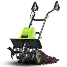 Front. Steelite - Steelite 16-Inch 13.5-Amp Corded Tiller and Cultivator Tiller With 9" Tilling Depth - Green.