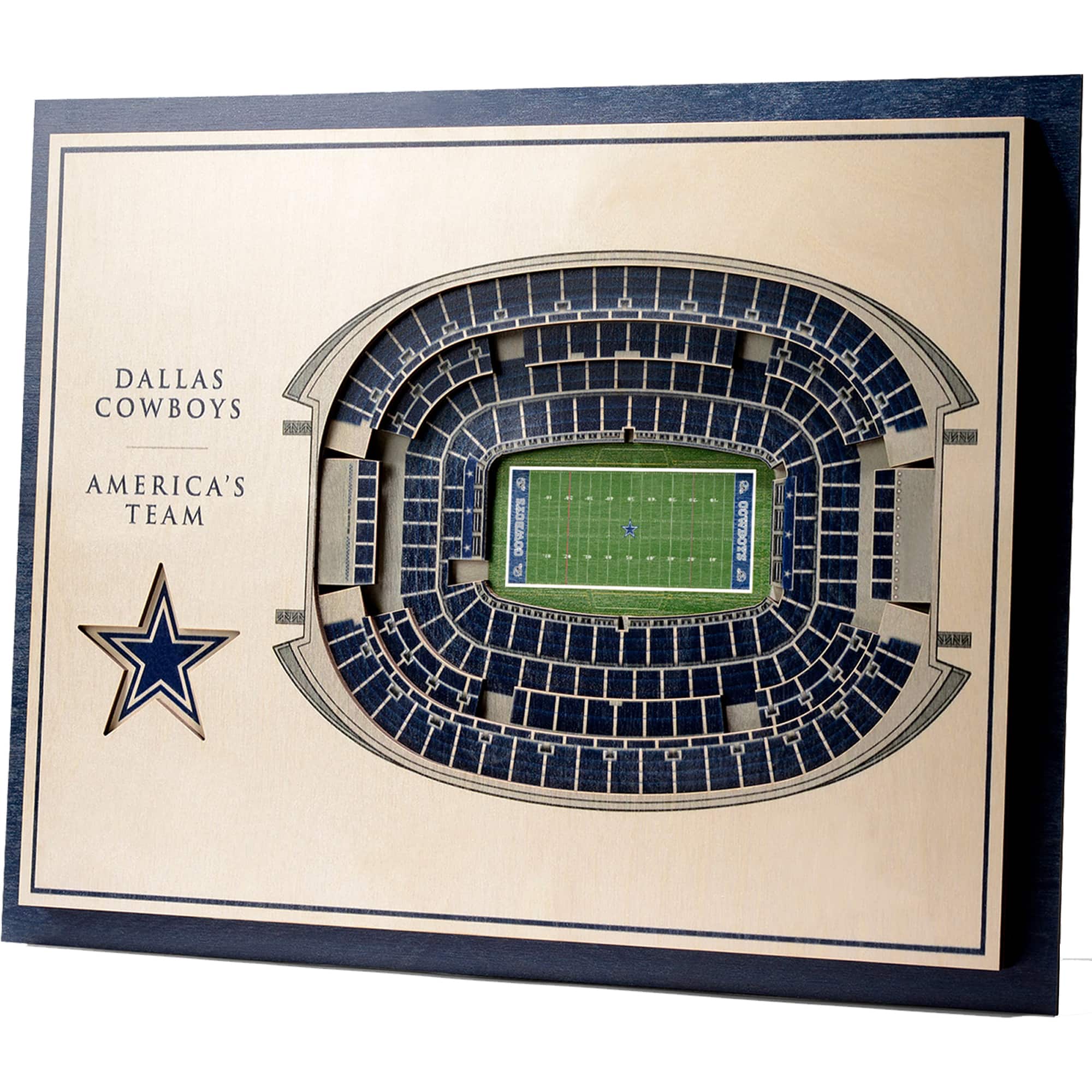 YouTheFan - Dallas Cowboys 17'' x 13'' 5-Layer StadiumViews 3D Wall Art - Brown