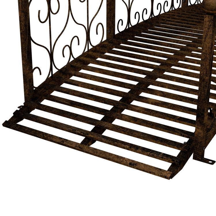 Alt View 9. PULUZ - 7 feet Metal Arch Garden Bridge Arc Footbridge with Side Railings Decorative Scrollwork - Bronze.