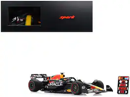 Spark - Red Bull RB19 #1 Max Verstappen Oracle Winner F1 Dutch GP 2023 with Pit Board and Acrylic Display Case 1/18 - Multicolor
