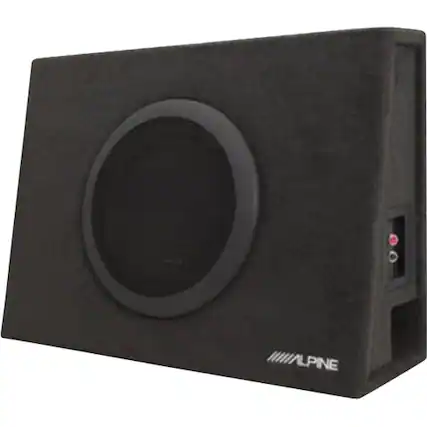 Front. Alpine - 10" Single-Voice-Coil 2-Ohm Subwoofers with Enclosure - Gray.