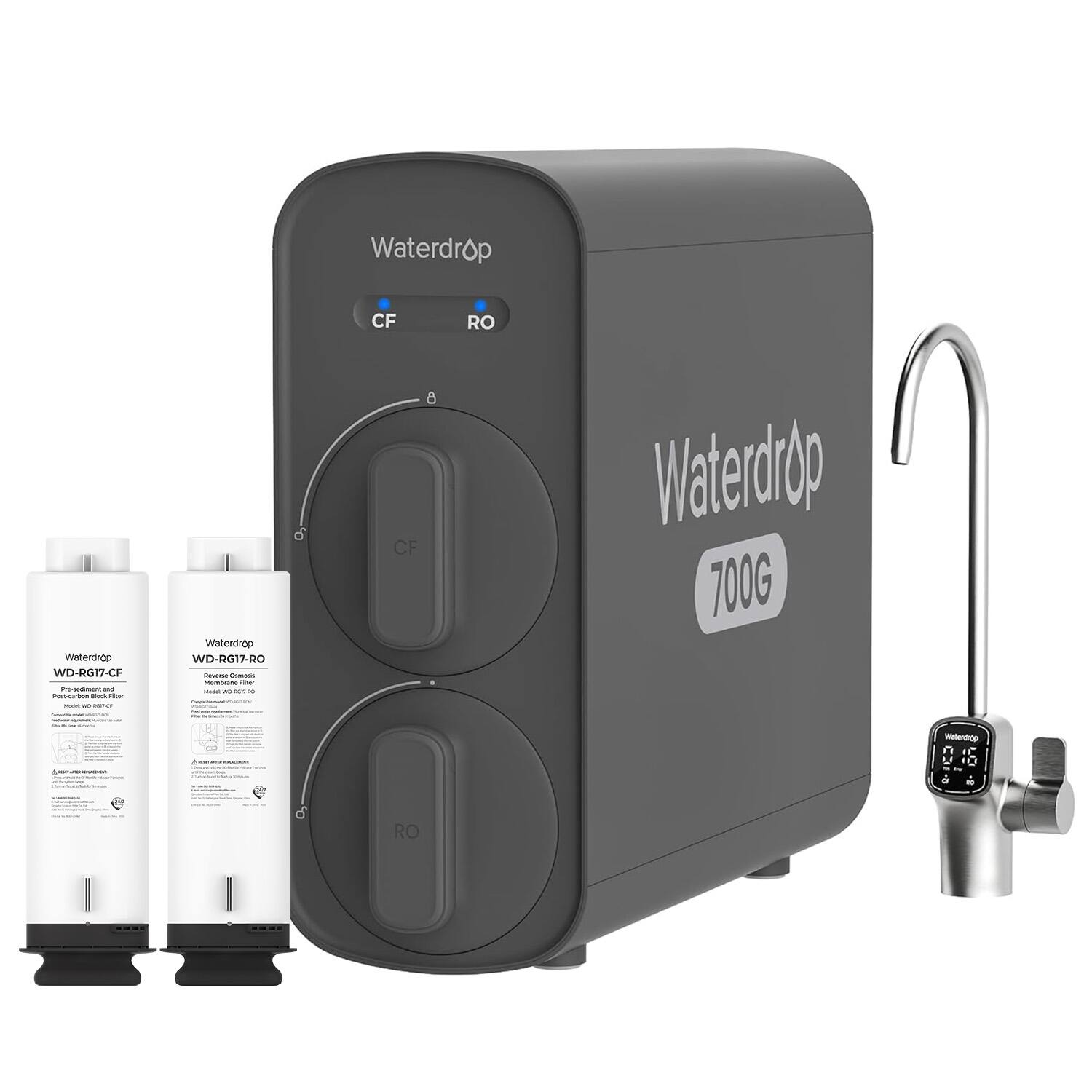 Waterdrop - G5P700 Reverse Osmosis Water Filter, NSF/ANSI 372 Certified, 700G Fast Flow Reverse Osmosis System, 7 Stage RO - Black price history on PriceWatchPro