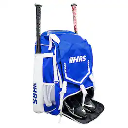 Hit Run Steal - Bat Bag Backpack, Holds 4 Bats, Glove, and Helmet - Royal Blue