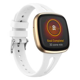 StrapsCo - Airtech Band Silicone Rubber Watch Strap For Fitbit Versa 4 (Short-Medium) - White