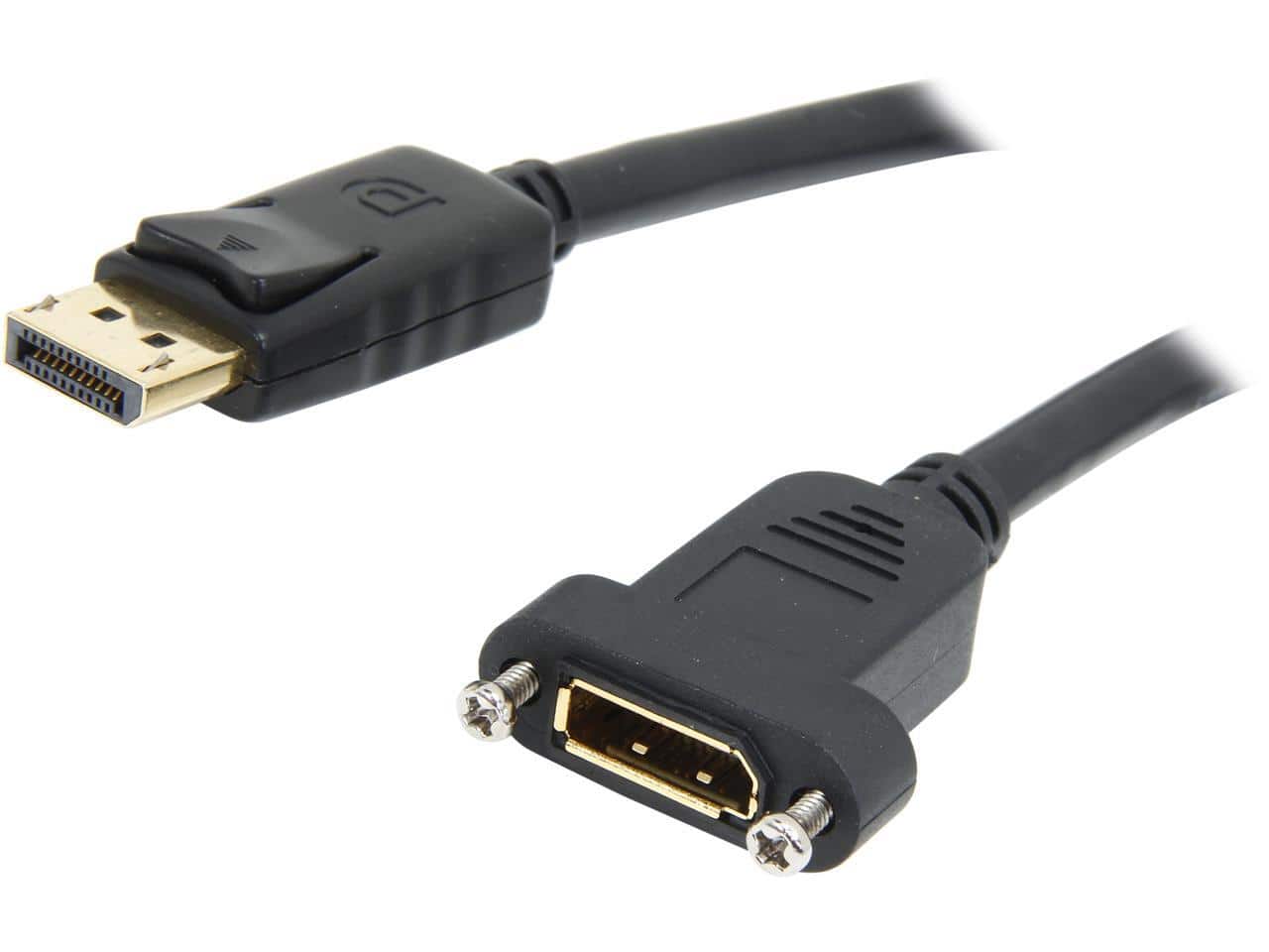 StarTech.com - 3ft Black DisplayPort Male to Female Panel Mount Cable