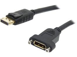 StarTech.com - 3ft Black DisplayPort Male to Female Panel Mount Cable