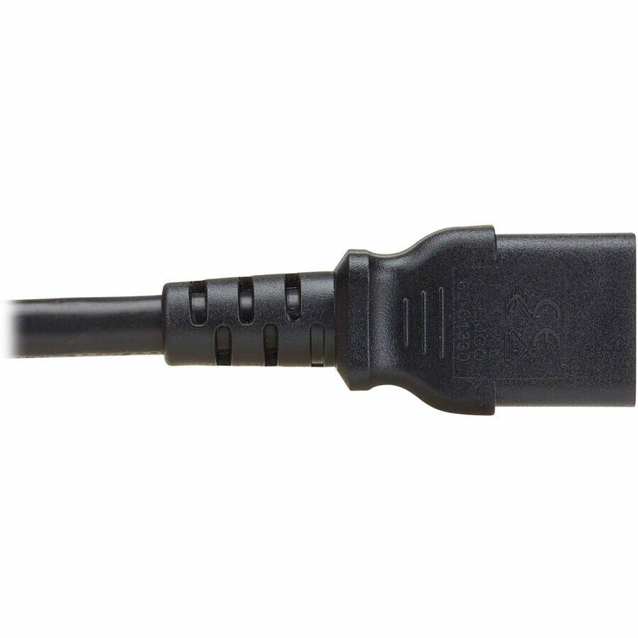 Alt View 5. Tripp Lite - Eaton Tripp Lite Series PDU Power Cord, C13 to P-Lock C14 - North America and Europe Rated, 10A, 250V, 18AWG, 6 ft. - Black.