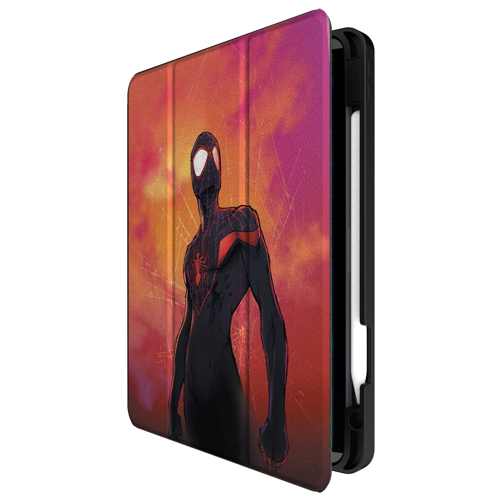 Angle. Keyscaper - Marvel Cover Art Tablet Case - Apple iPad Pro 11in (3rd/2nd/1st Gen) - Miles Morales.