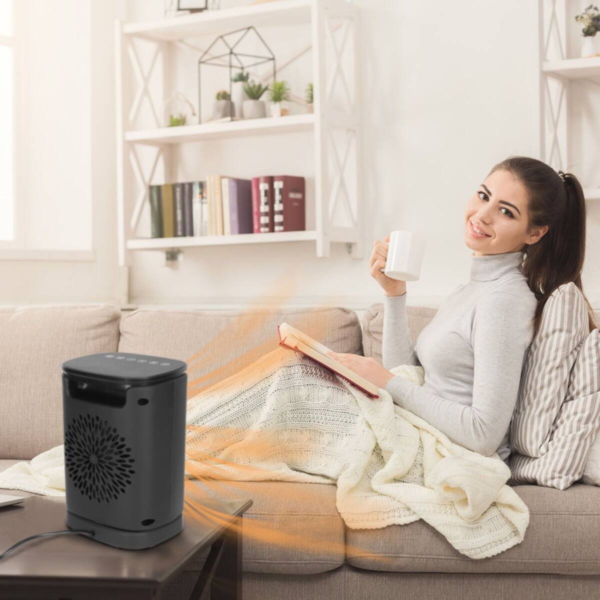 Alt View 6. Loheer - Loheer 1500W Ceramic Space Heater, Portable Electric Heater with Remote Control and 90 Degree Oscillation.