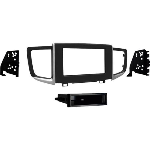 Front. Metra - Dash Kit for Select 2016-2023 Honda Pilot Ridgeline DIN DDIN - Matte Black.