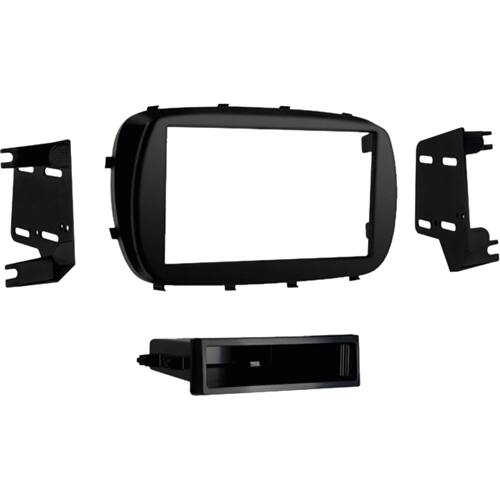 Front. Metra - Dash Kit for Select 2016-2023 Fiat 500X DIN - Matte Black.