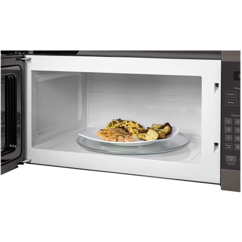 Alt View 11. GE - 1.6 Cu. Ft. Over-the-Range Microwave - Slate.
