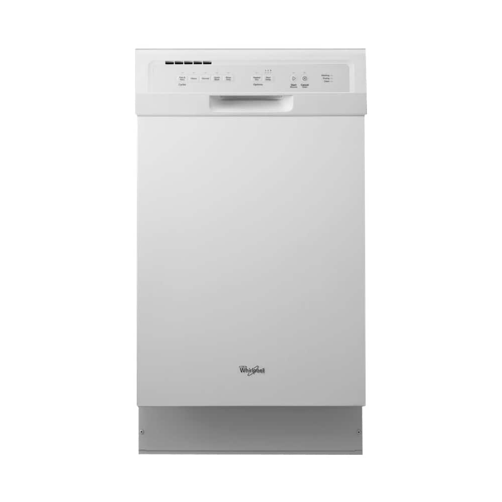 Whirlpool - 18" Built-In Dishwasher - White - Larger Front
