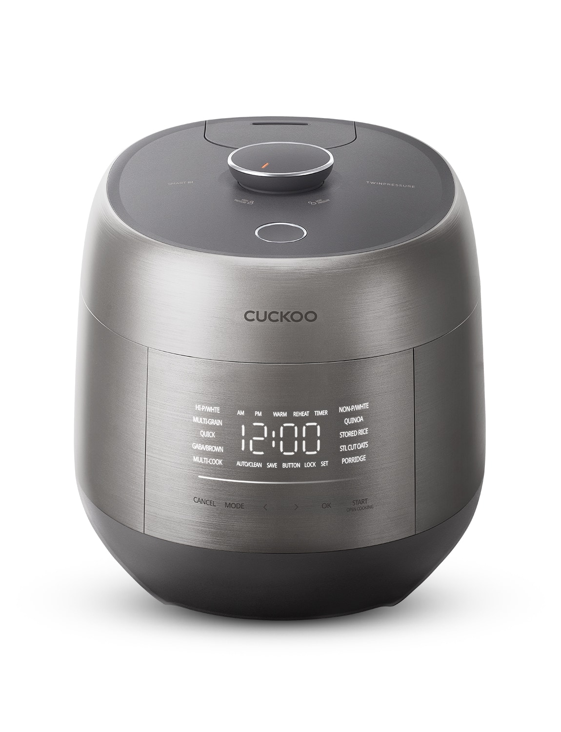Cuckoo - 6 Cup Rice Cooker with Induction Heating Twin Pressure & Silent Pressure System - Heritage Gray