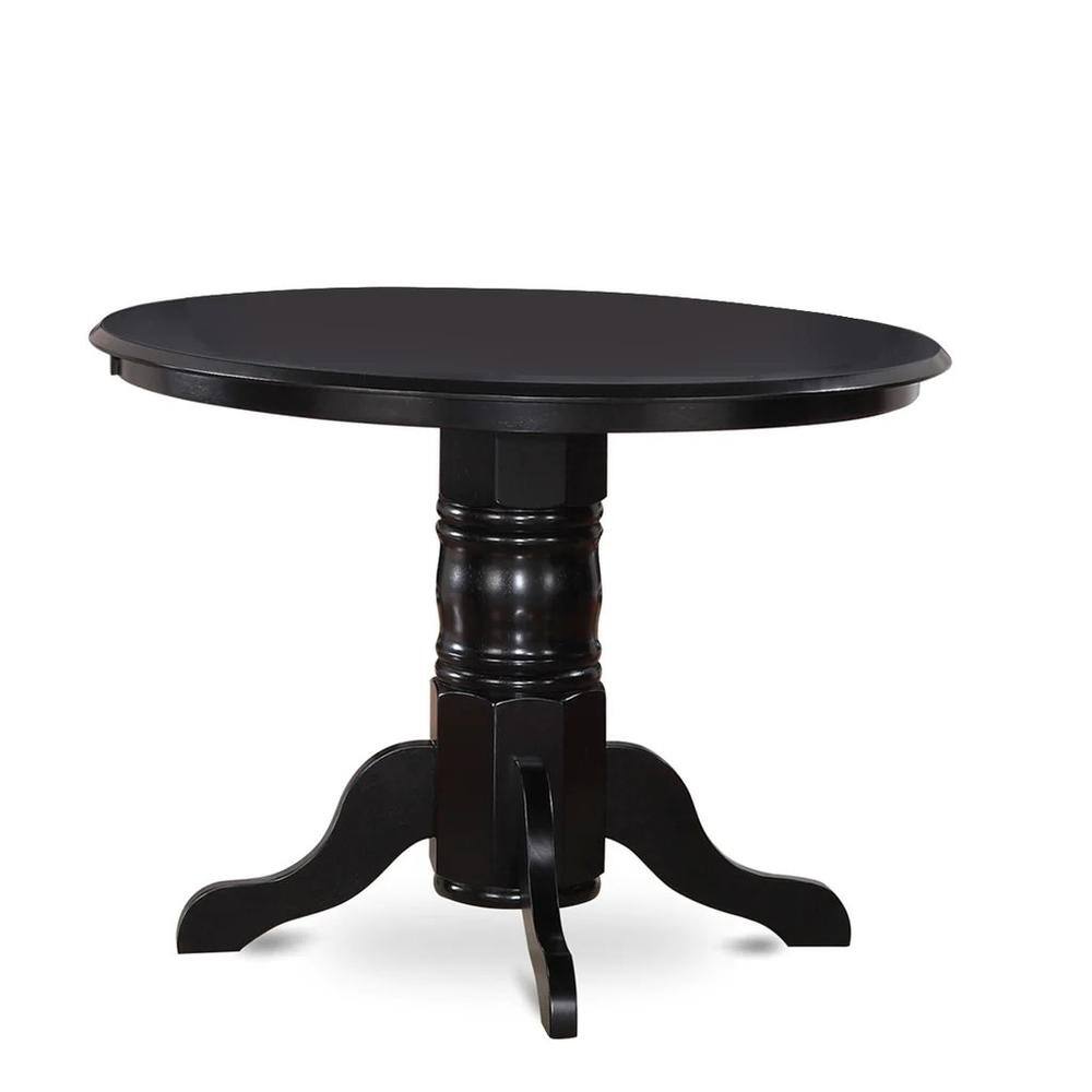 Angle. East West Furniture - SHDL5-BLK-W - 5-Pc Kitchen Dining Room Set - 4 dining room chairs and 1 Wood Dining Table - Black Finish - Black.