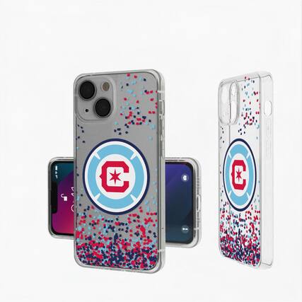 Front. Keyscaper - Chicago Fire iPhone Confetti Design Clear Case - 15 - Multicolor.