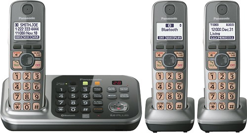  Panasonic - Link-to-Cell DECT 6.0 Plus Expandable Cordless Phone System