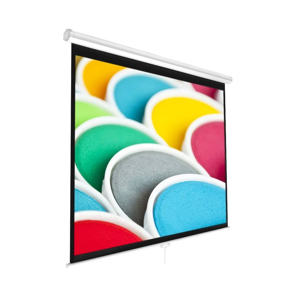 Left View: Pyle Pro 100" Projector Screen - White