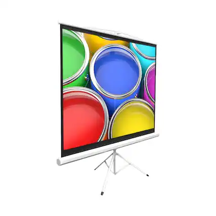 Front. PYLE - Pro 72" Tripod Projector Screen - White.