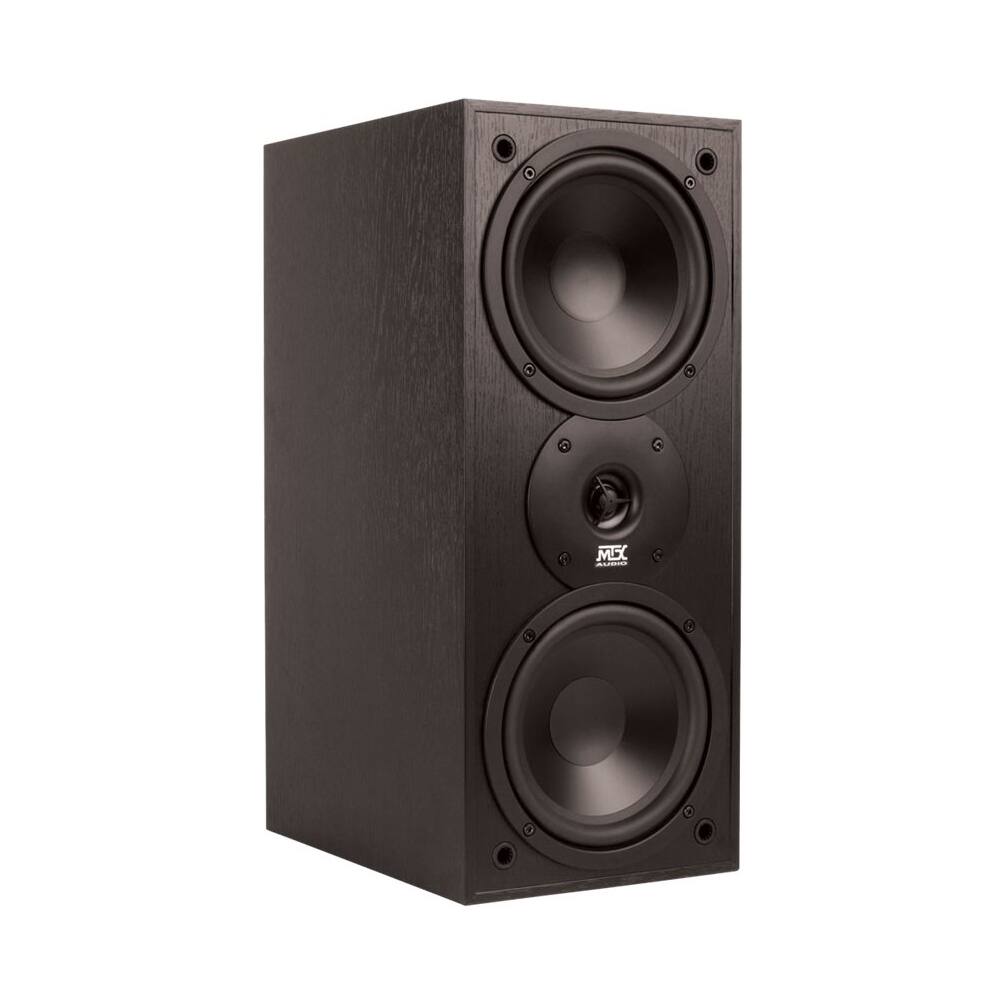Left. MTX - Monitor Series Dual 6-1/2" 200W 2-way Bookshelf Speakers (Pair) - Black ash.