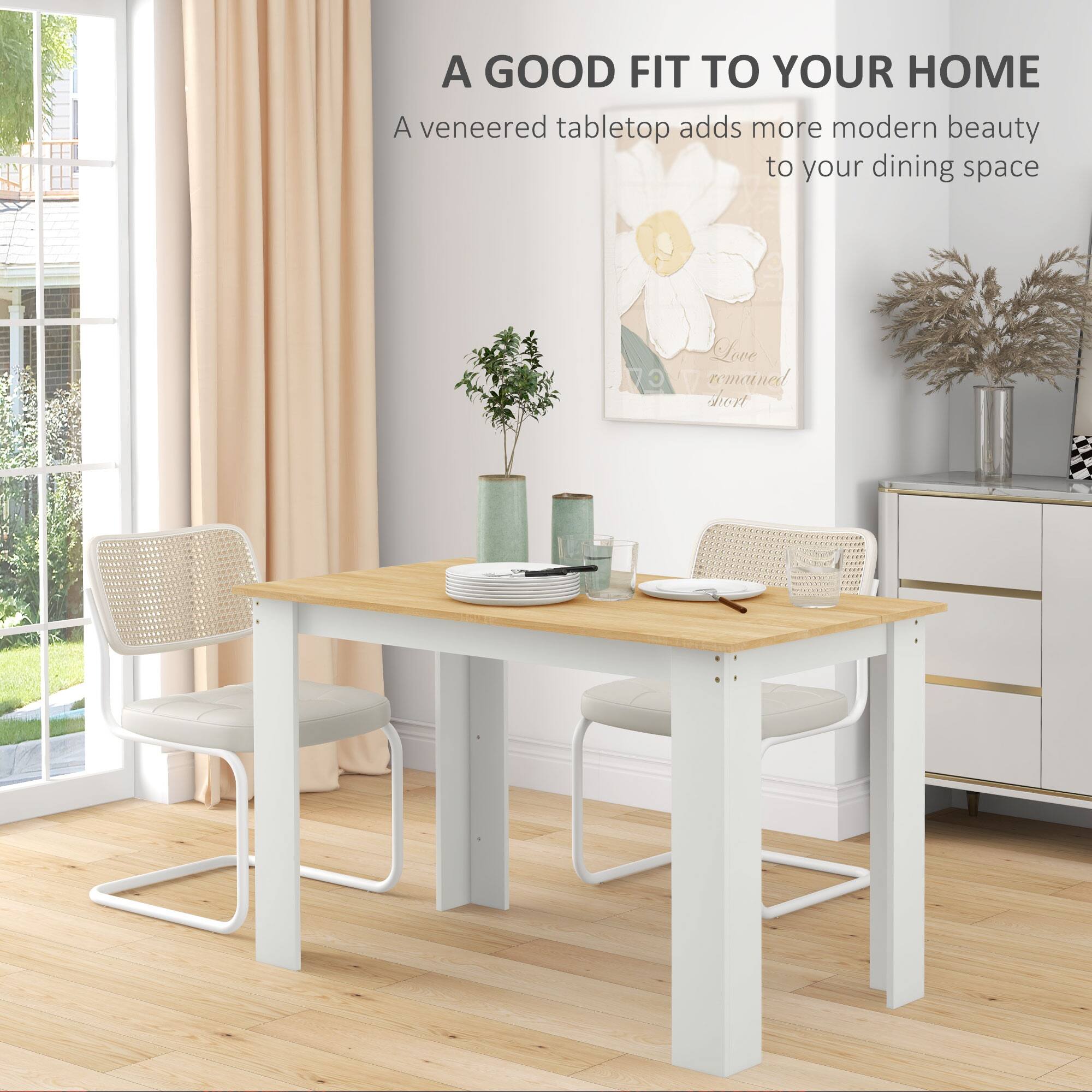 A GOOD FIT TO YOUR HOME  
A veneered tabletop adds more modern beauty to your dining space  
Love VC remained short