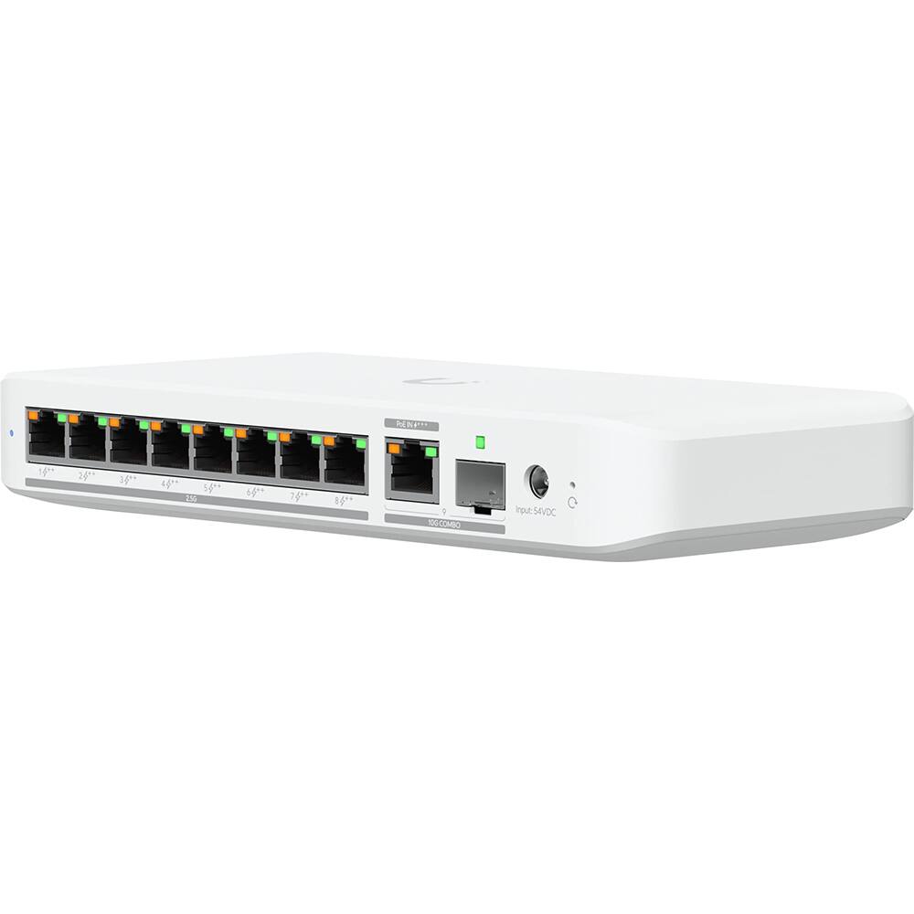 Ubiquiti - Flex 2.5G PoE 8-Port PoE++ Compliant Managed Network Switch USW-Flex-2.5G-8-PoE - White