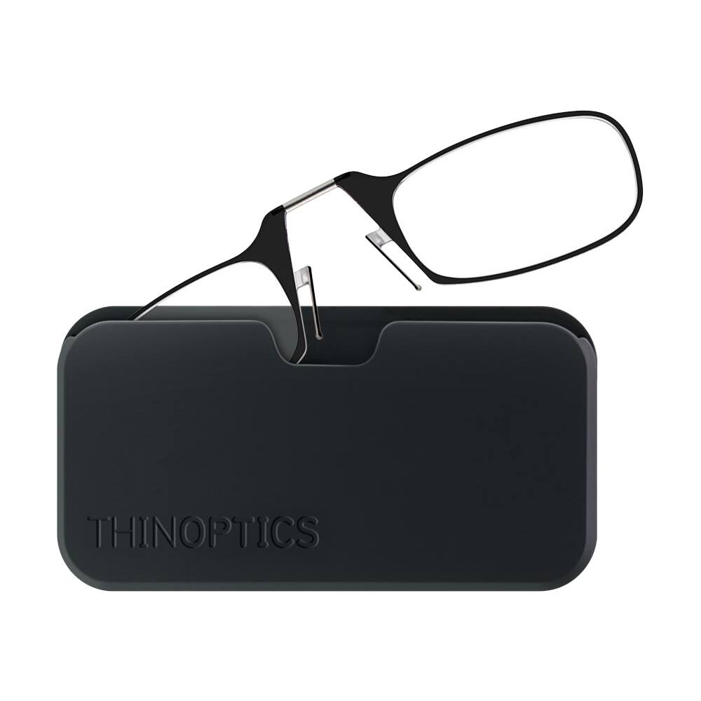 Angle. ThinOptics - Universal Pod Case and Reading Glasses - Black.