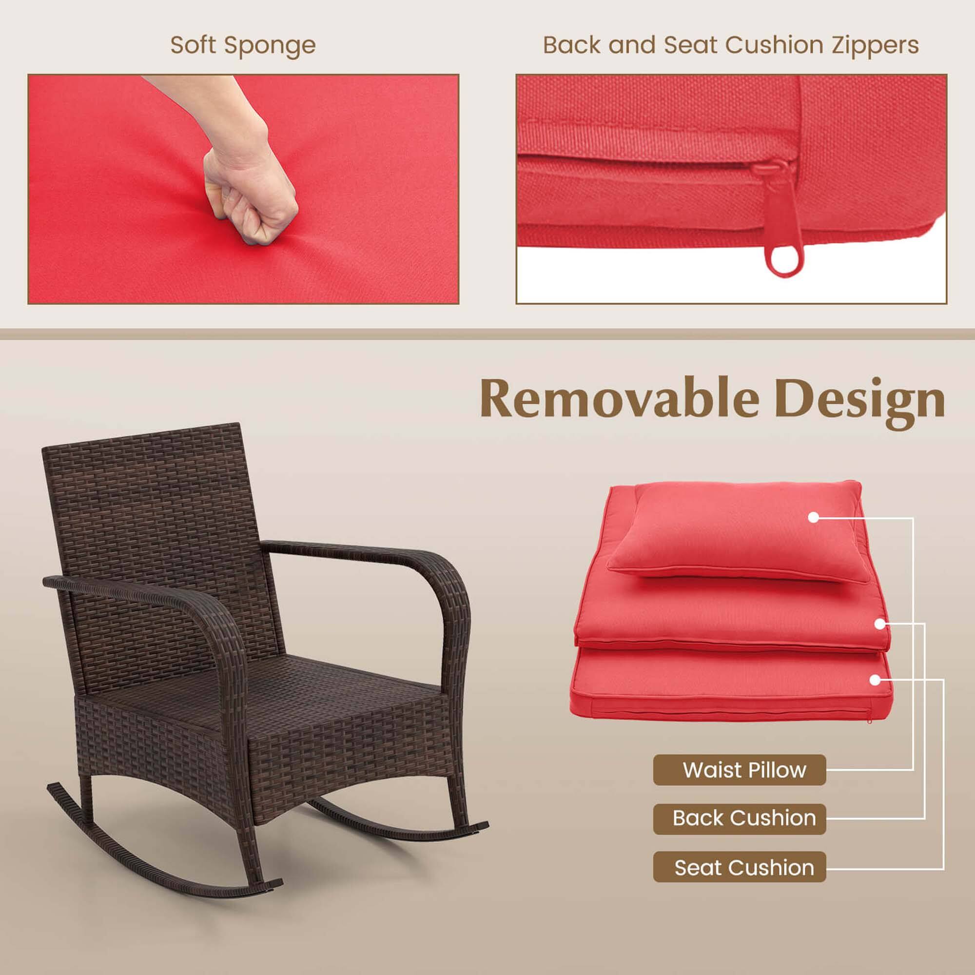 Soft Sponge  
Back and Seat Cushion Zippers  
Removable Design  
Waist Pillow  
Back Cushion  
Seat Cushion