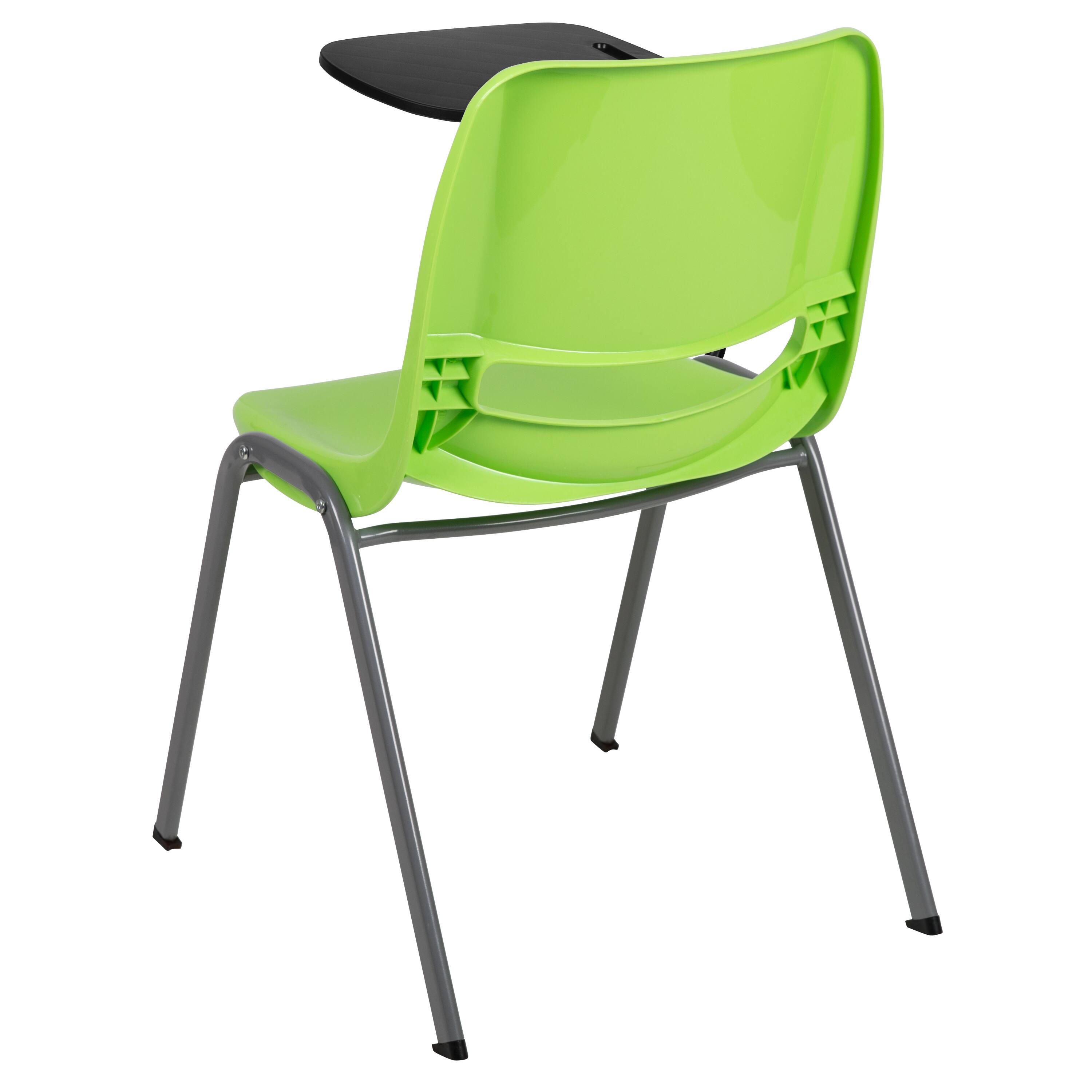 Alt View 5. Emma + Oliver - Ergonomic Shell Chair with Right Handed Flip-Up Tablet - Tablet Arm Desk - Green.