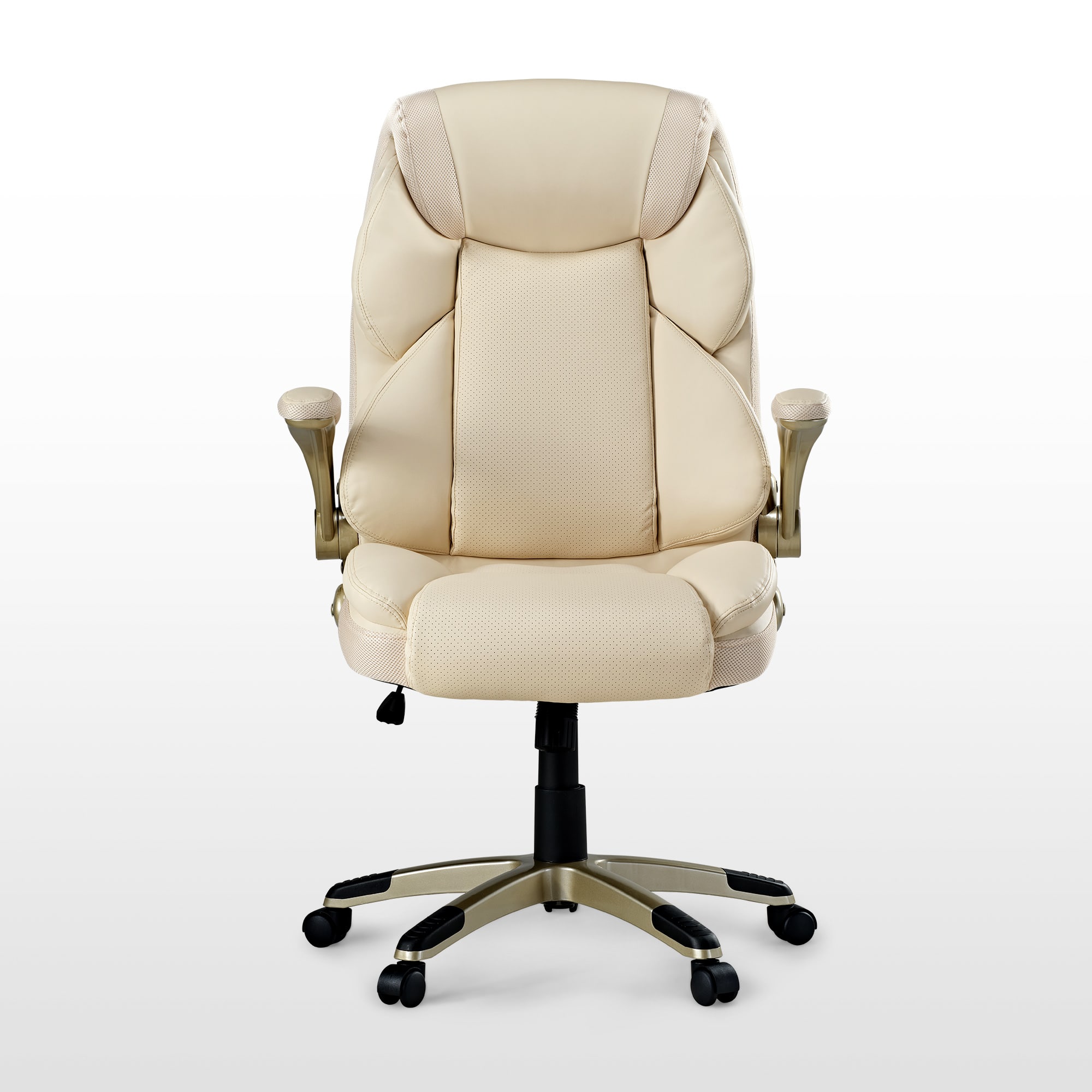 EUREKA ERGONOMIC Executive Office Chair, Silicone Leather Office Chair High Back, Ergonomic Desk Chair, Big and Tall with Adjustable Swivel Rolling for Home Office, Off-White - Thumbnail 2