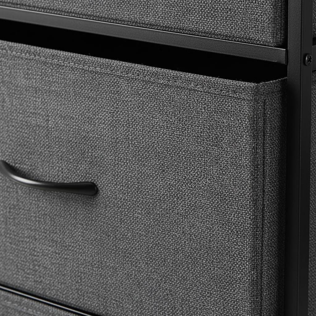 Left. AOITUN - Wide 6-Drawer Fabric Dresser, Gray Horizontal Storage Chest with Wood Top, Closet Organizer for Bedroom - Gray.