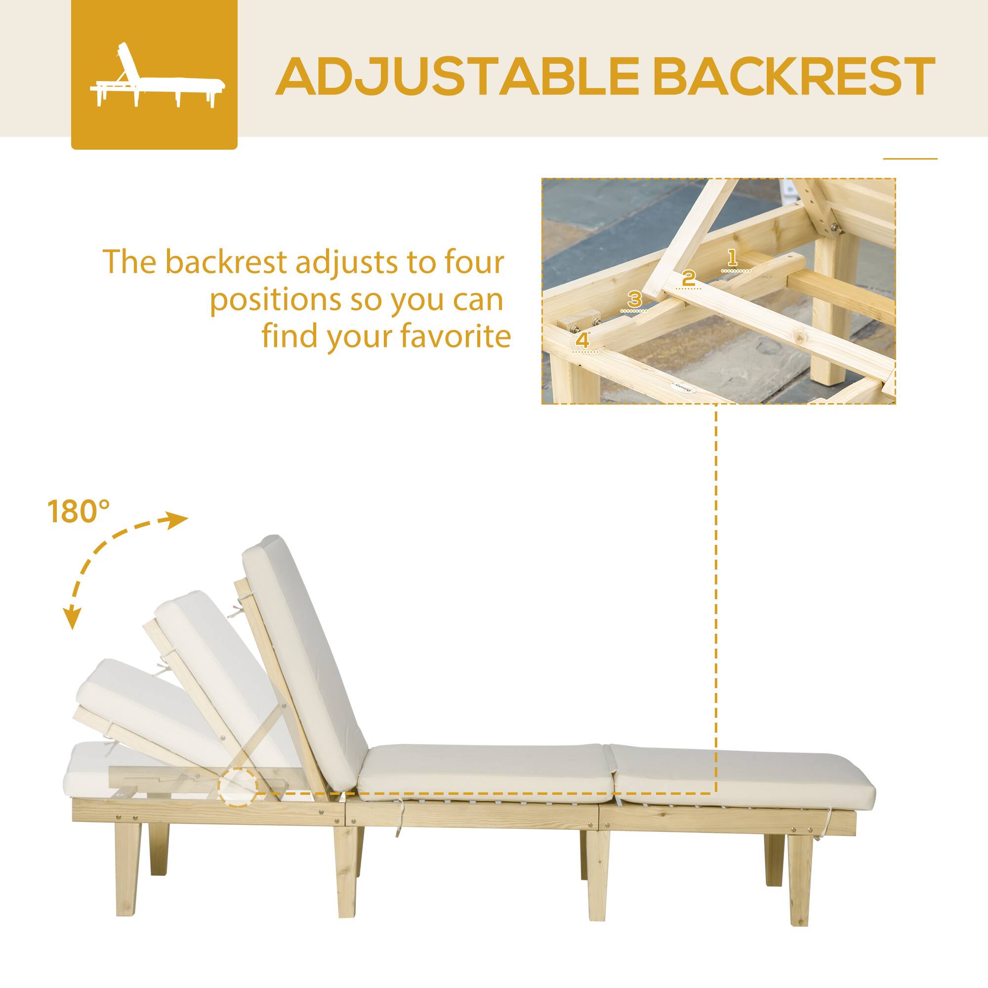 ADJUSTABLE BACKREST

The backrest adjusts to four positions so you can find your favorite

180°