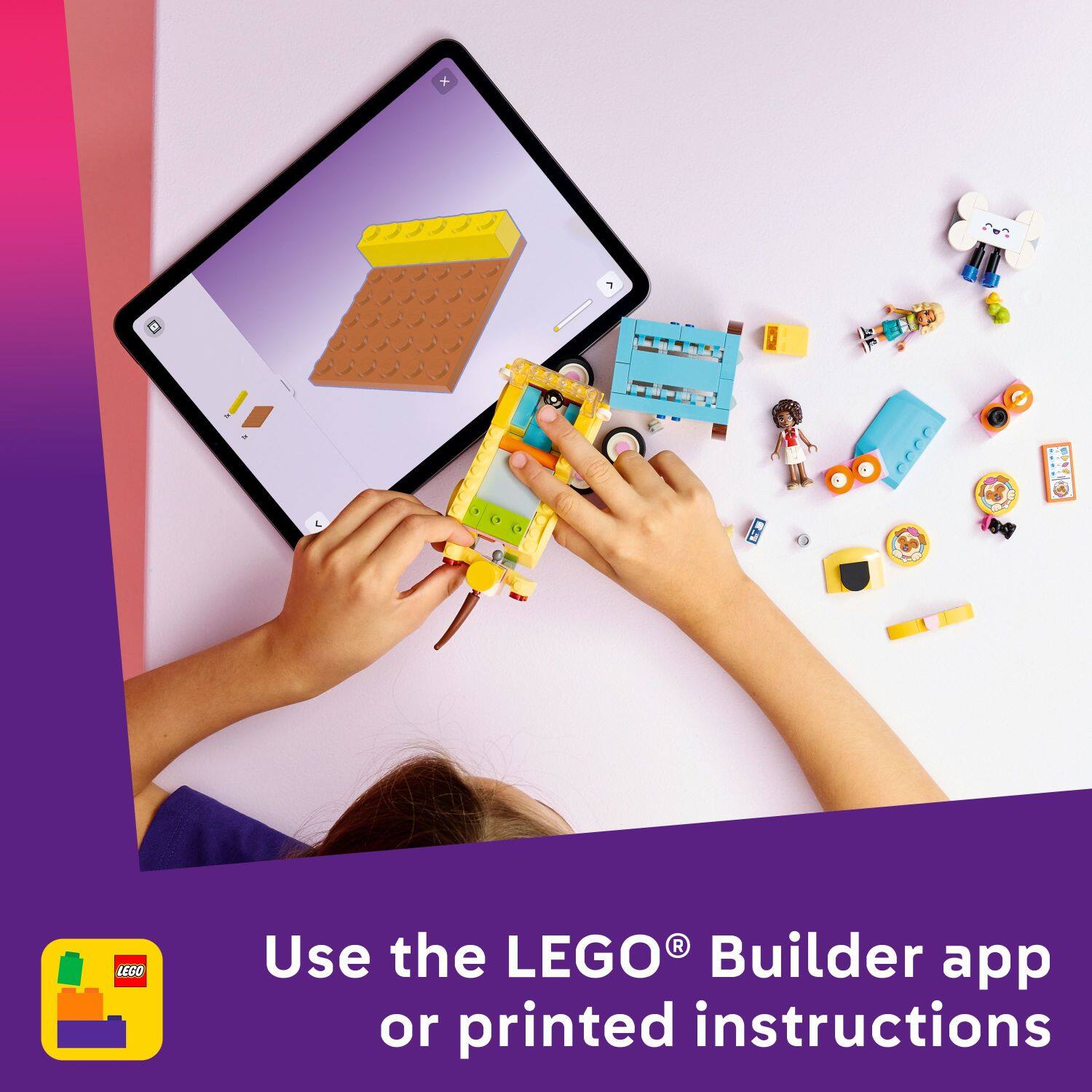 Use the LEGO® Builder app or printed instructions