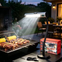 IMAGE - COB LED Grill Lights Rechargeable BBQ Grill Light with Strong Magnet - Gray