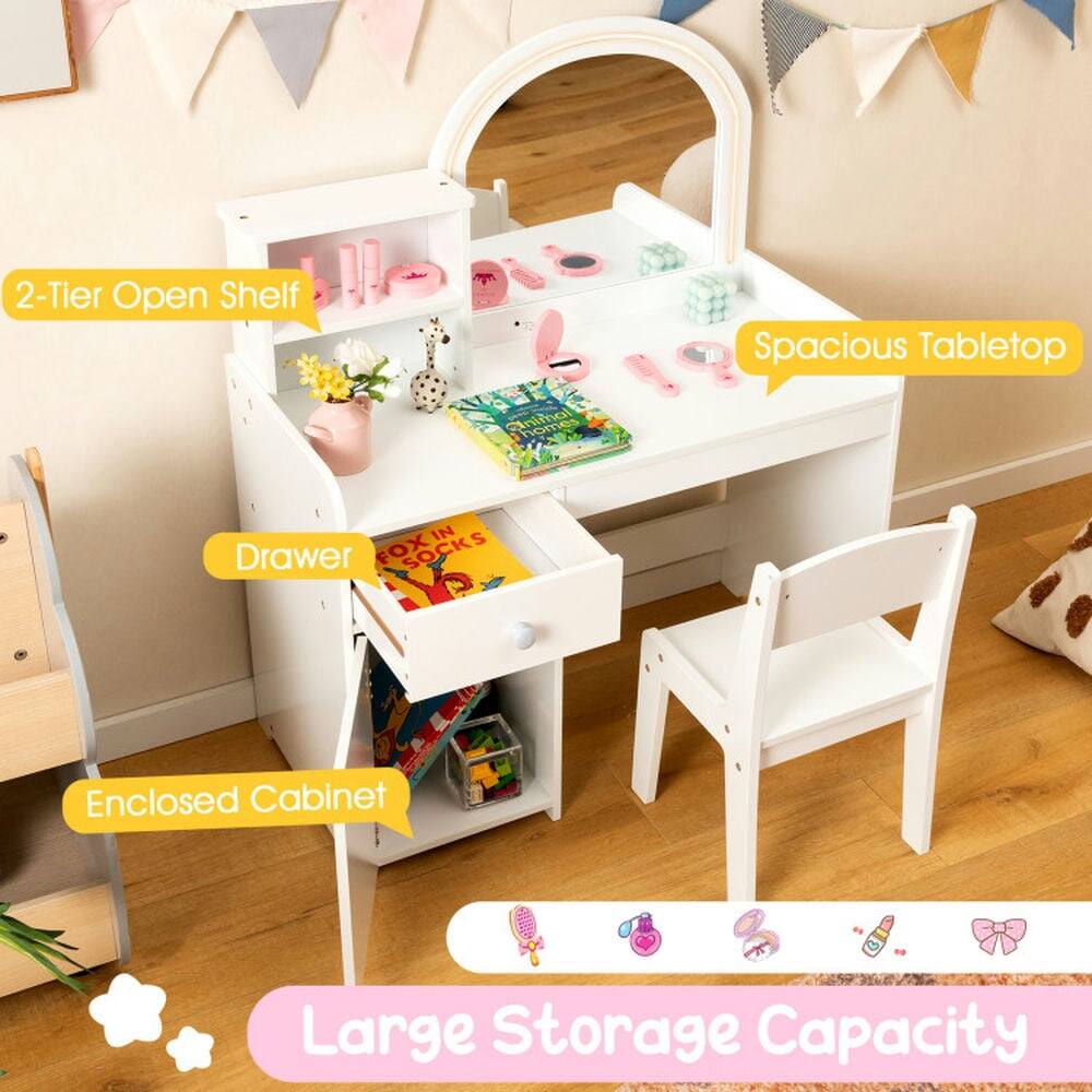 2-Tier Open Shelf  
Spacious Tabletop  
Drawer  
Enclosed Cabinet  
Large Storage Capacity