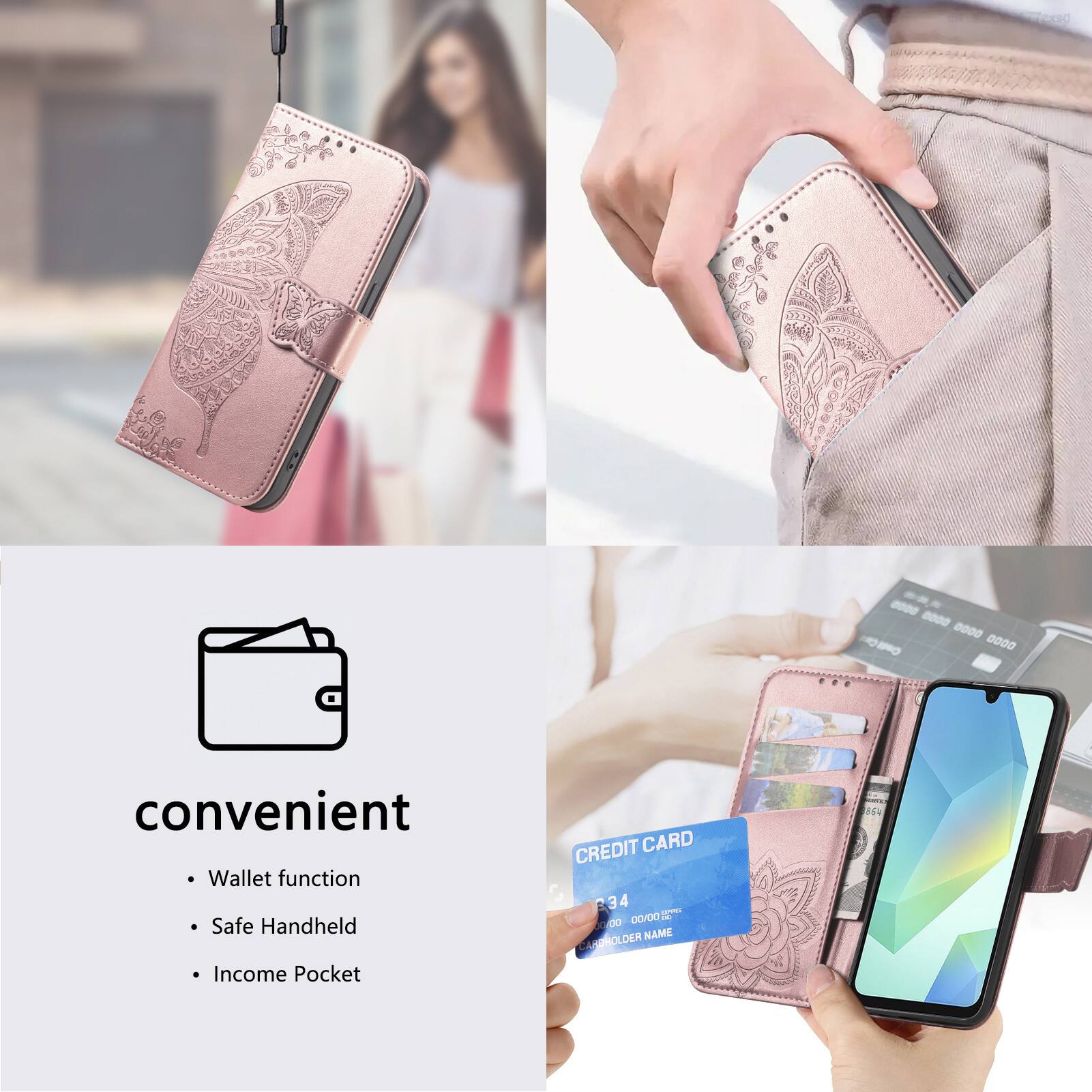 - Convenient Wallet Function
- Safe Handheld
- Income Pocket

CREDIT CARD
34 4
CARDHOLDER NAME