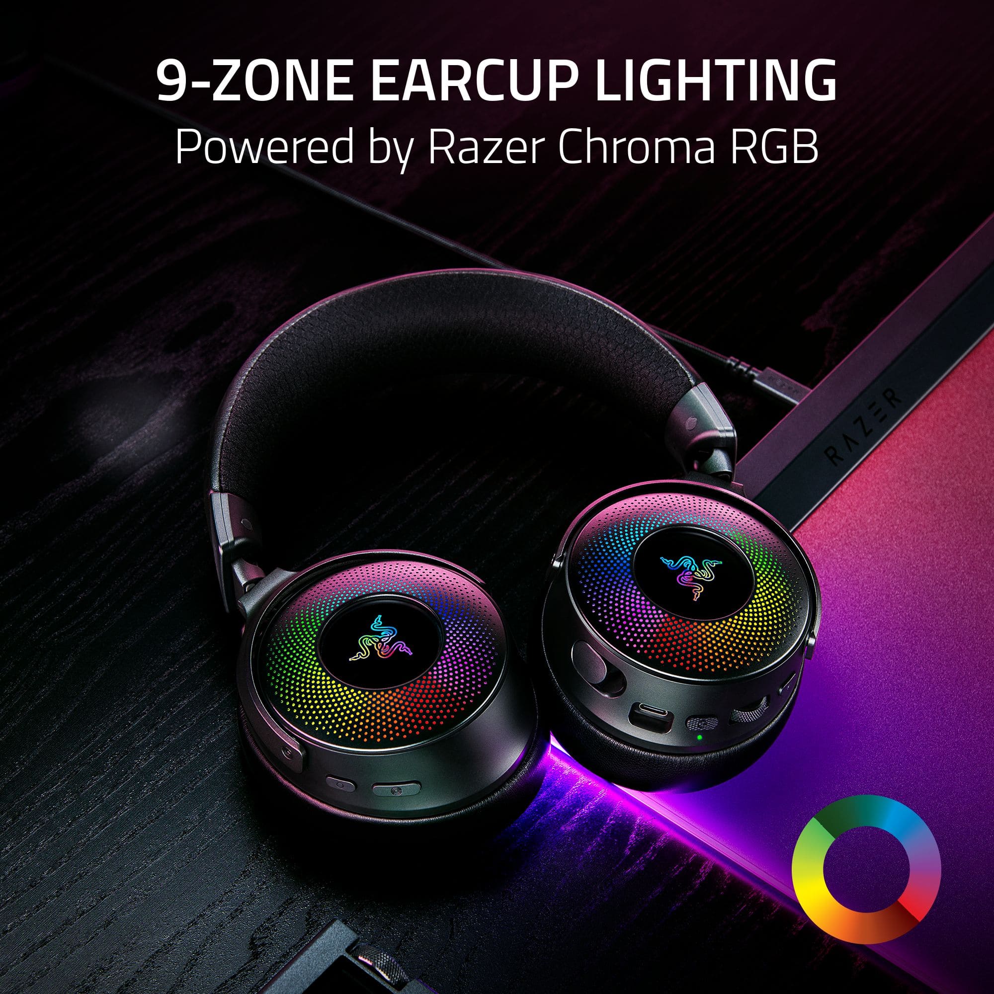 9-ZONE EARCUP LIGHTING Powered by Razer Chroma RGB