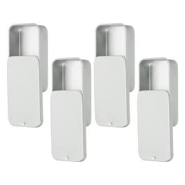 Unique Bargains - 4pcs Metal Tin Box, 2.4x1.3x0.4" Slide Top Small Rectangular Storage, Portable Case for Lip Balm Candies Jewelry - Silver