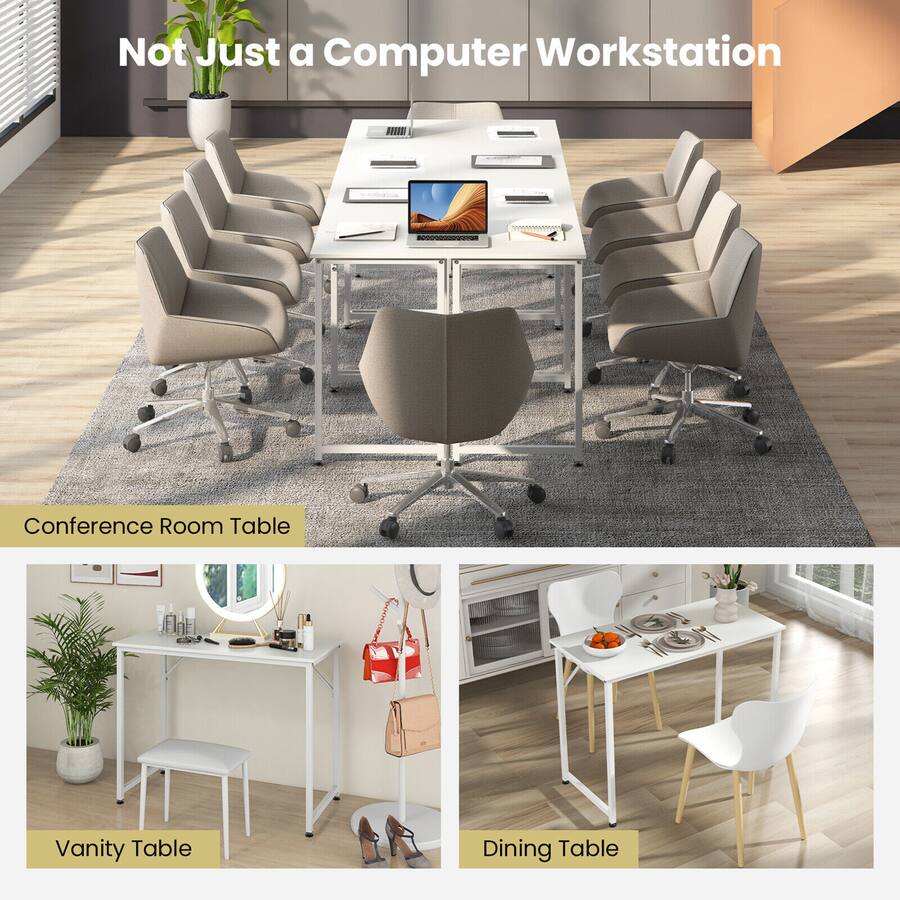 Group Pc Table Gymax 1PC Home Office PC Table Rectangular Meeting Room Table 40''x19.5 ...