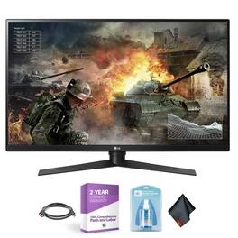 LG - 32? Class QHD Gaming Monitor with G-SYNC (31.5? Diagonal) + Cleaning Kit + HDMI-to-USB-C Thunderbolt 3 Adapter Cable - USB-C Thunderbolt to HDMI Kit