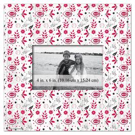 Fan Creations - Cincinnati Reds 10'' x 10'' Floral Pattern Frame - Multicolor