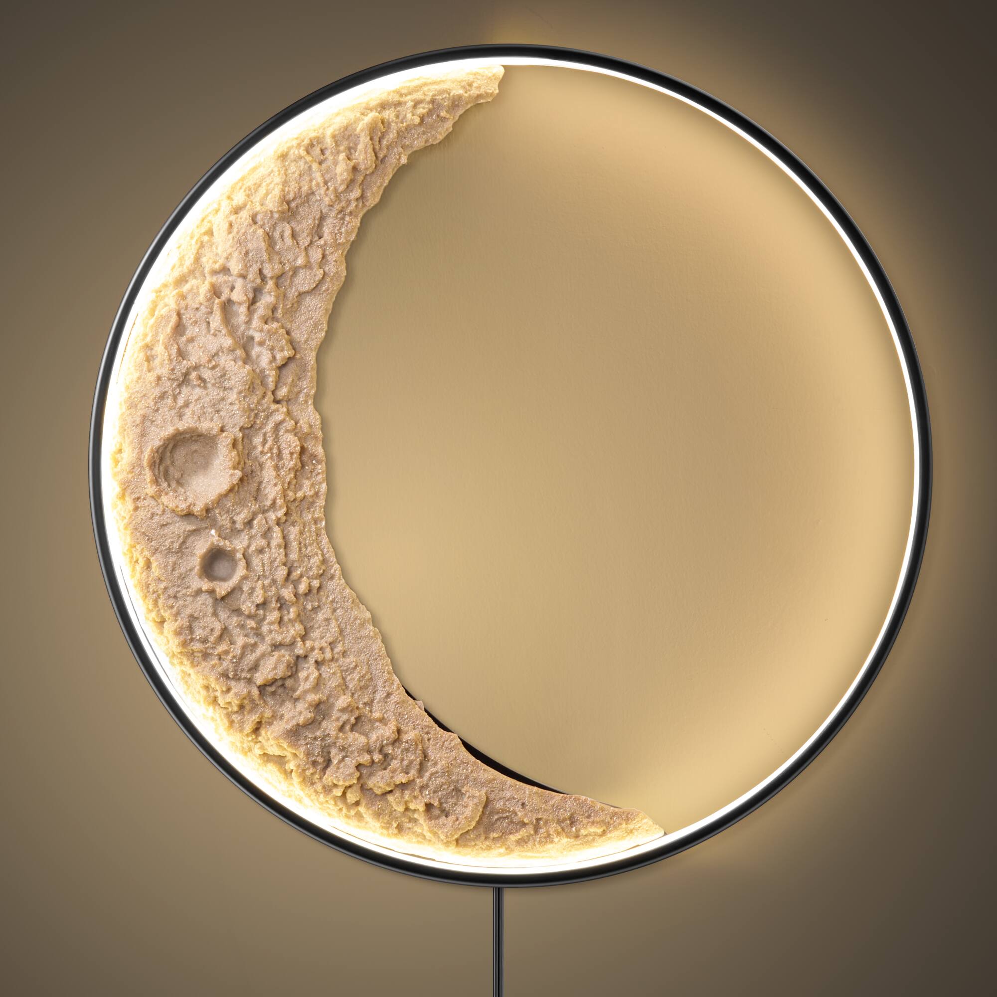 Angle. Lamp Depot - Indoor/Outdoor Moon LED Wall Lamp - Black.