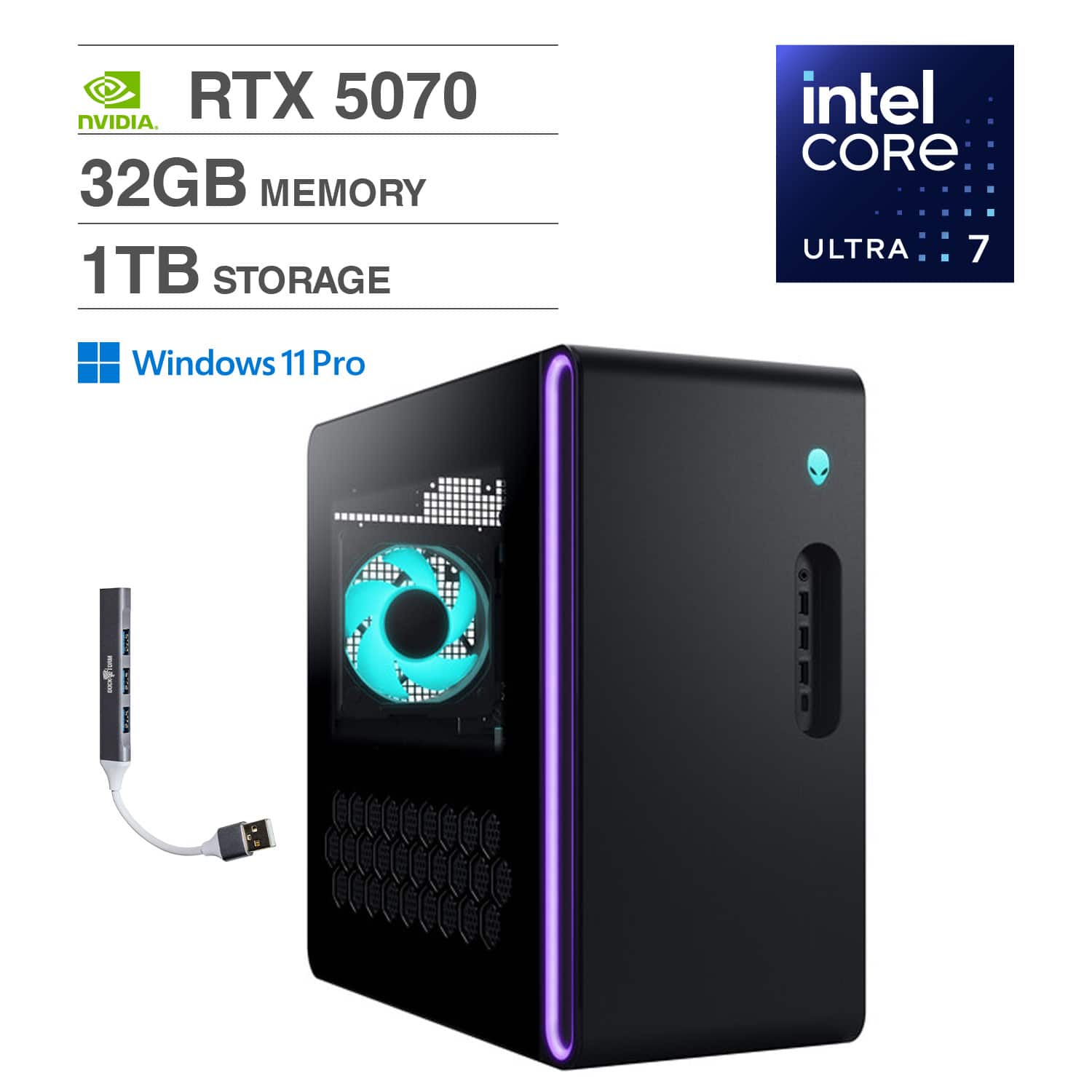 RTX 5070 NVIDIA  
32GB MEMORY  
1TB STORAGE  
Intel CORE ULTRA 7  
Windows 11 Pro