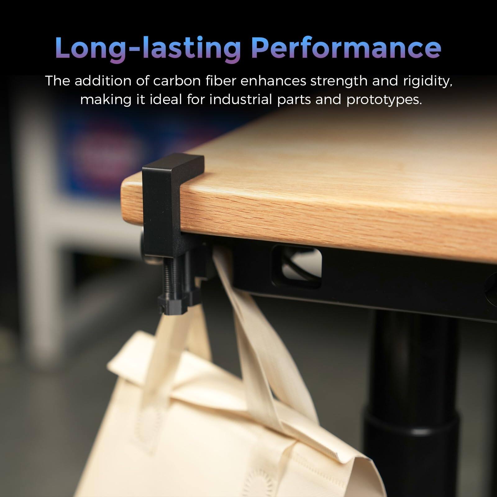 Long-lasting Performance

The addition of carbon fiber enhances strength and rigidity, making it ideal for industrial parts and prototypes.