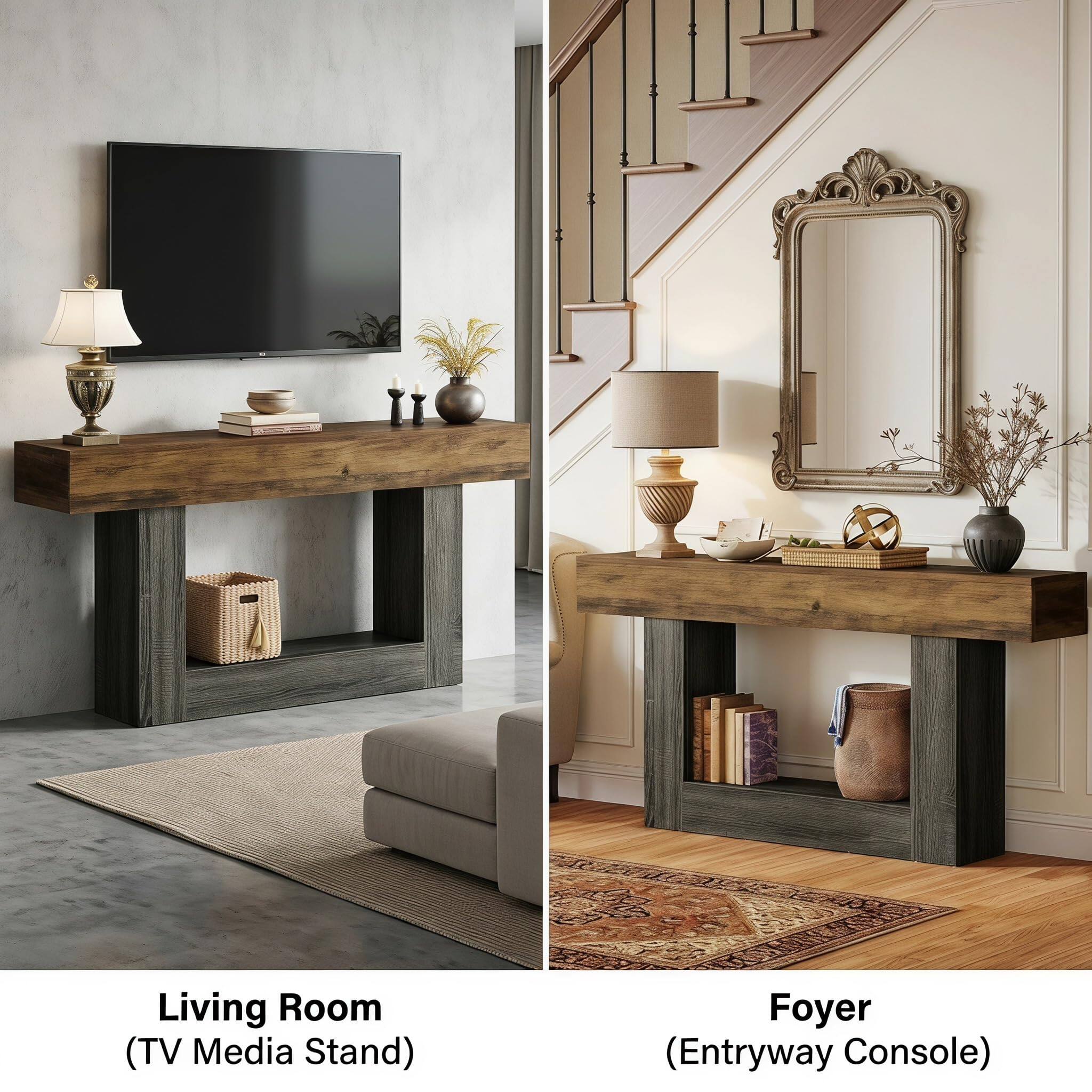 Living Room (TV Media Stand)  
Foyer (Entryway Console)