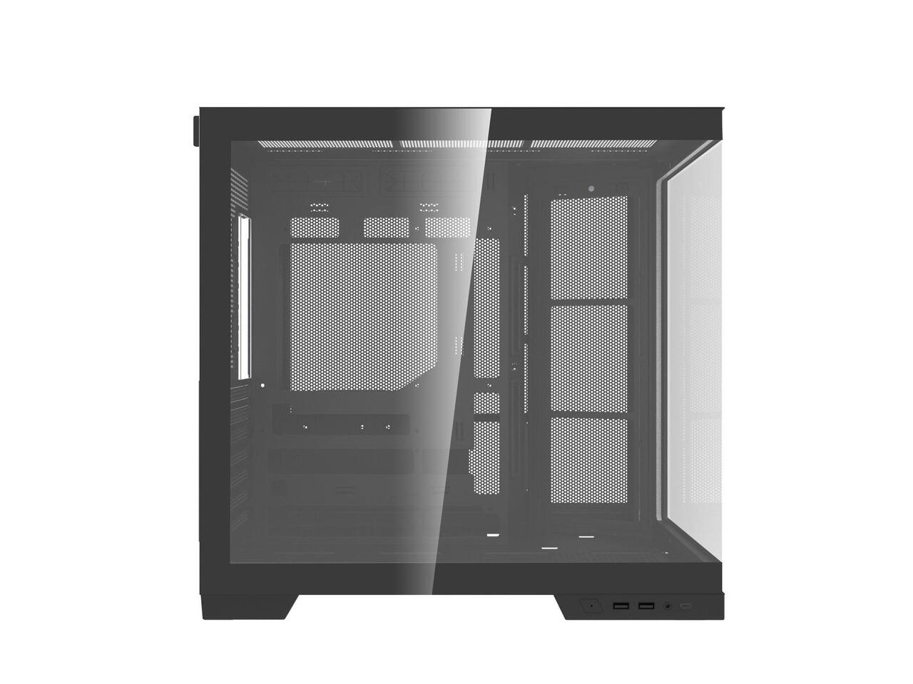 Alt View 1. Super Flower - Super Flower Thunder Black / Panoramic Case / Tempered Glass ATX Mid Tower Computer Case - Black.