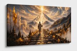 FC Design - Large Canvas 24x36" Frameless Golden Color Ascension Pathway Art Painting Home Wall Décor - MultiColor